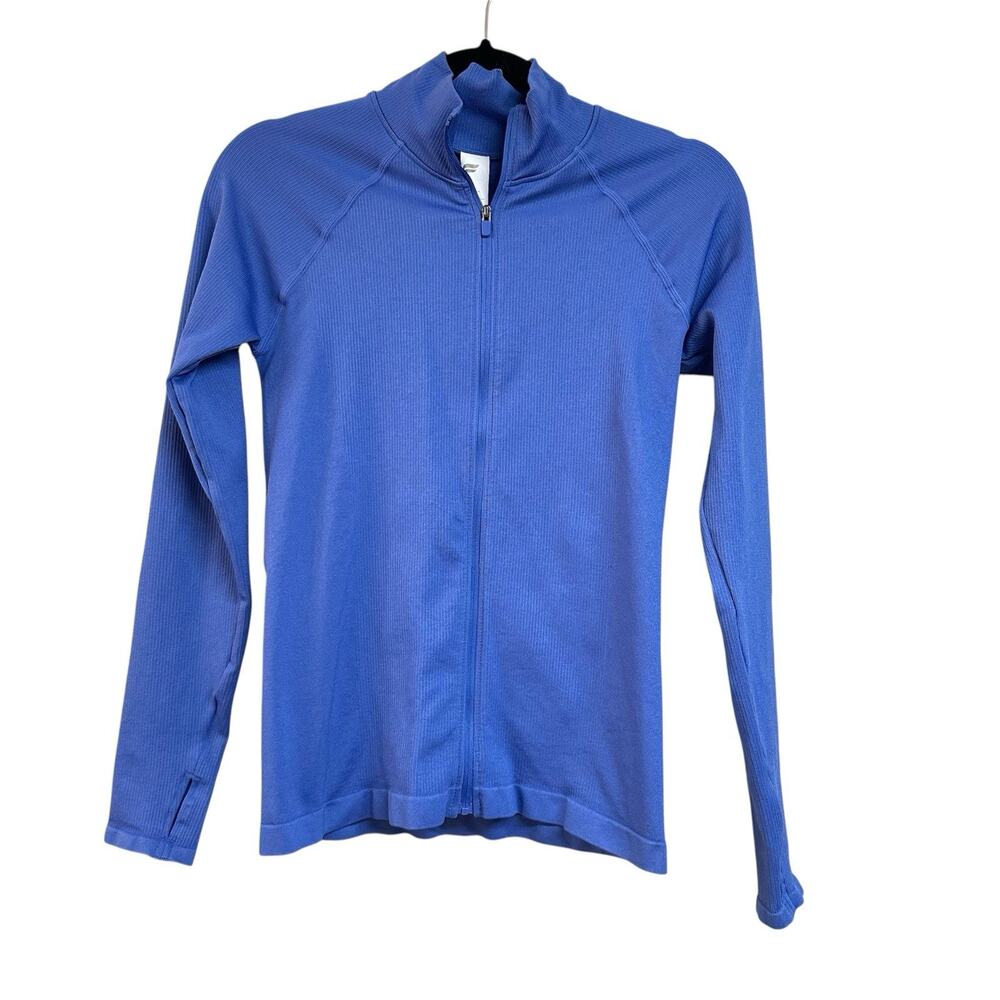 Fabletics Luciana Seamless Ribbed Jacket Thumb Holes Full Zip Athletic Sz MD NWT
